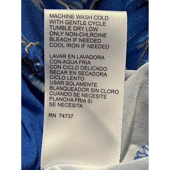 Shelby & Palmer Women Dress Size 10 Blue Floral Short Sleeve Drape Ruffle NWT Ne - Picture 10 of 10